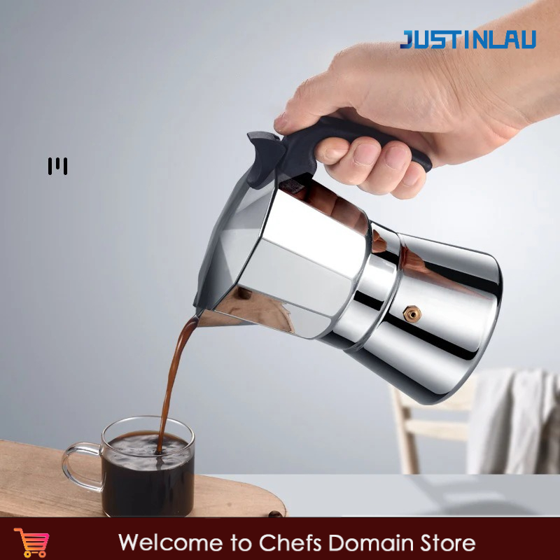 Coffee Equipment Tools - JUSTINLAU 150/300ML Octagonal Moka Pot Stainless