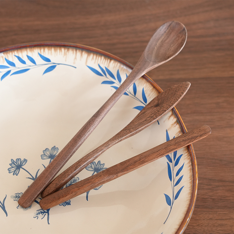 Coffee Equipment - 3-piece natural walnut wood coffee stirrer