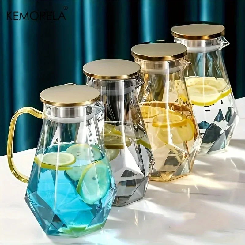 Coffee Equipment For Home - 1PCS Diamond Texture Glass Teapot Set