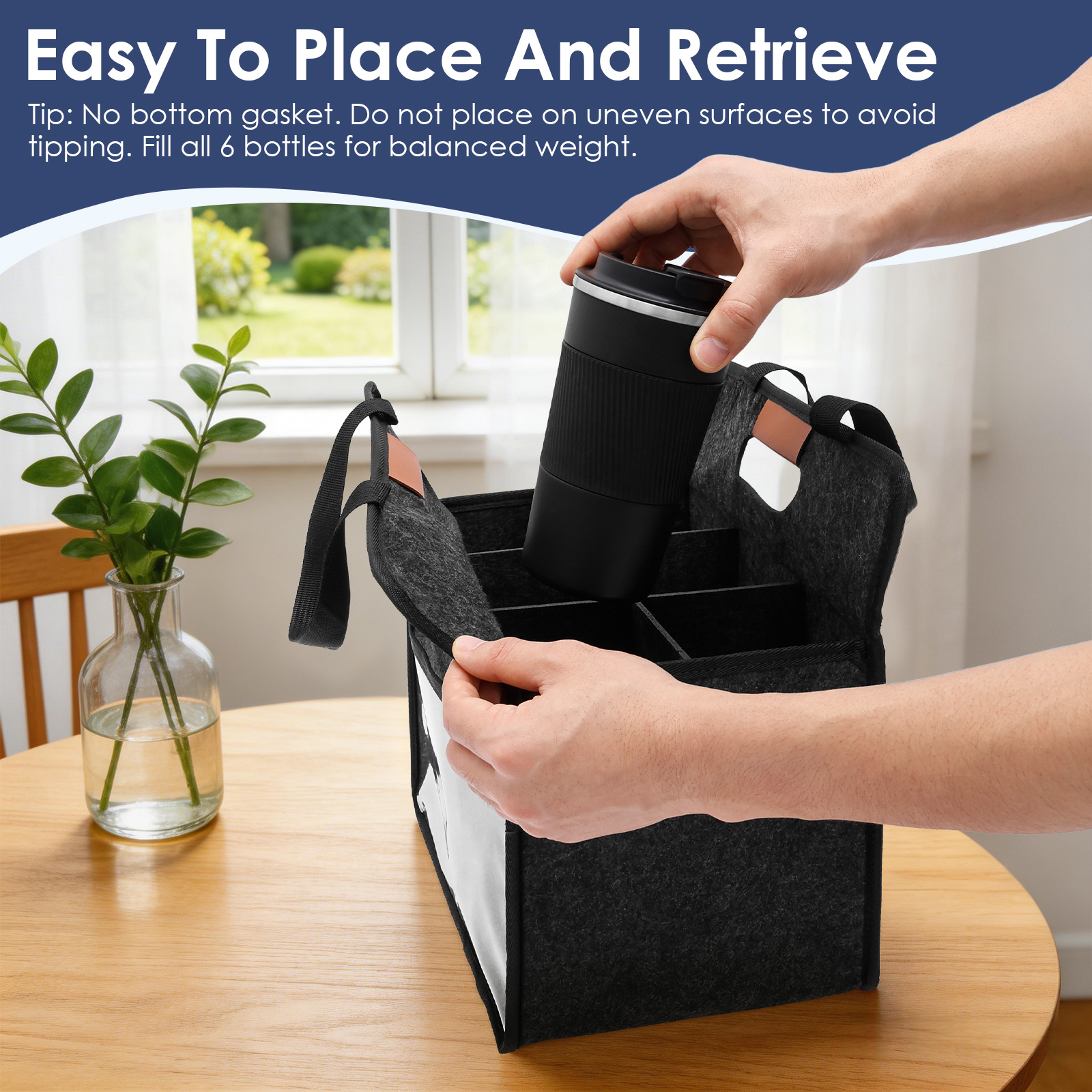 6 Bottle Drink Cup Carrier Fol - đánh giá và giá Coffee Equipment Travel Bag