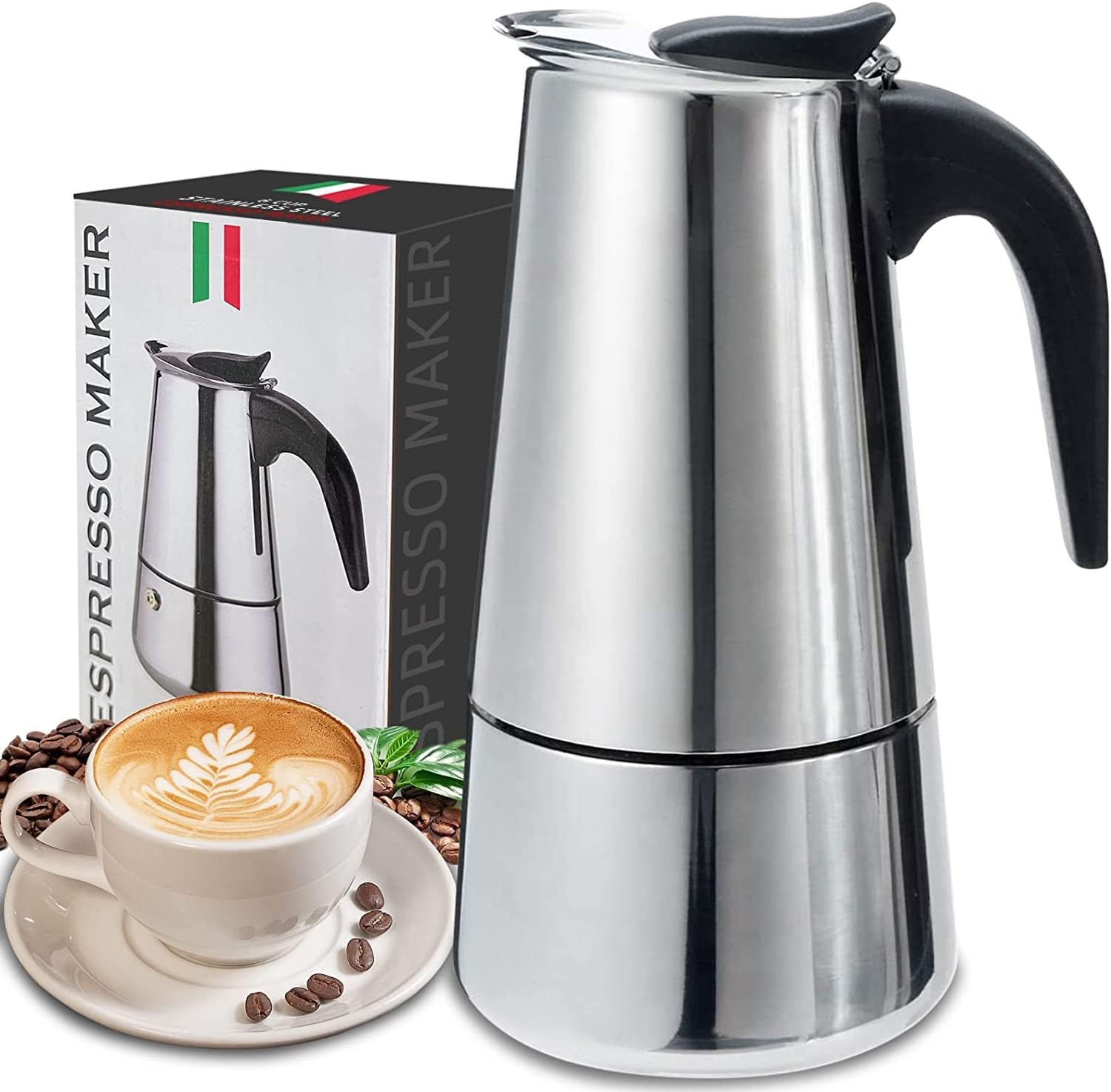 4/6/9 Cups Moka Pot Caffe Mach - đánh giá và giá Coffee Equipment Tools