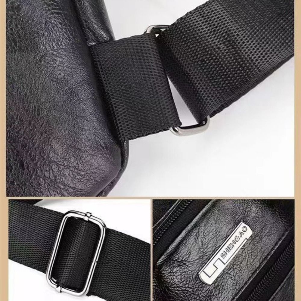 Casual PU Leather Men Messenge - đánh giá và giá Coffee Equipment Travel Bag