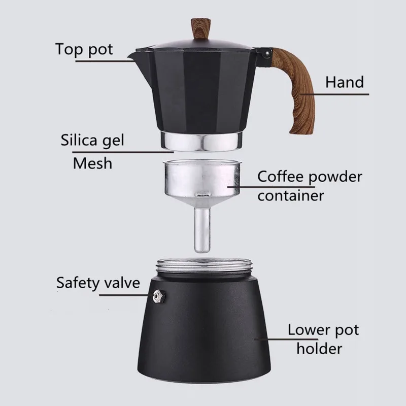 JUSTINLAU Coffee Moka Pot 150m - đánh giá và giá Coffee Equipment Tools
