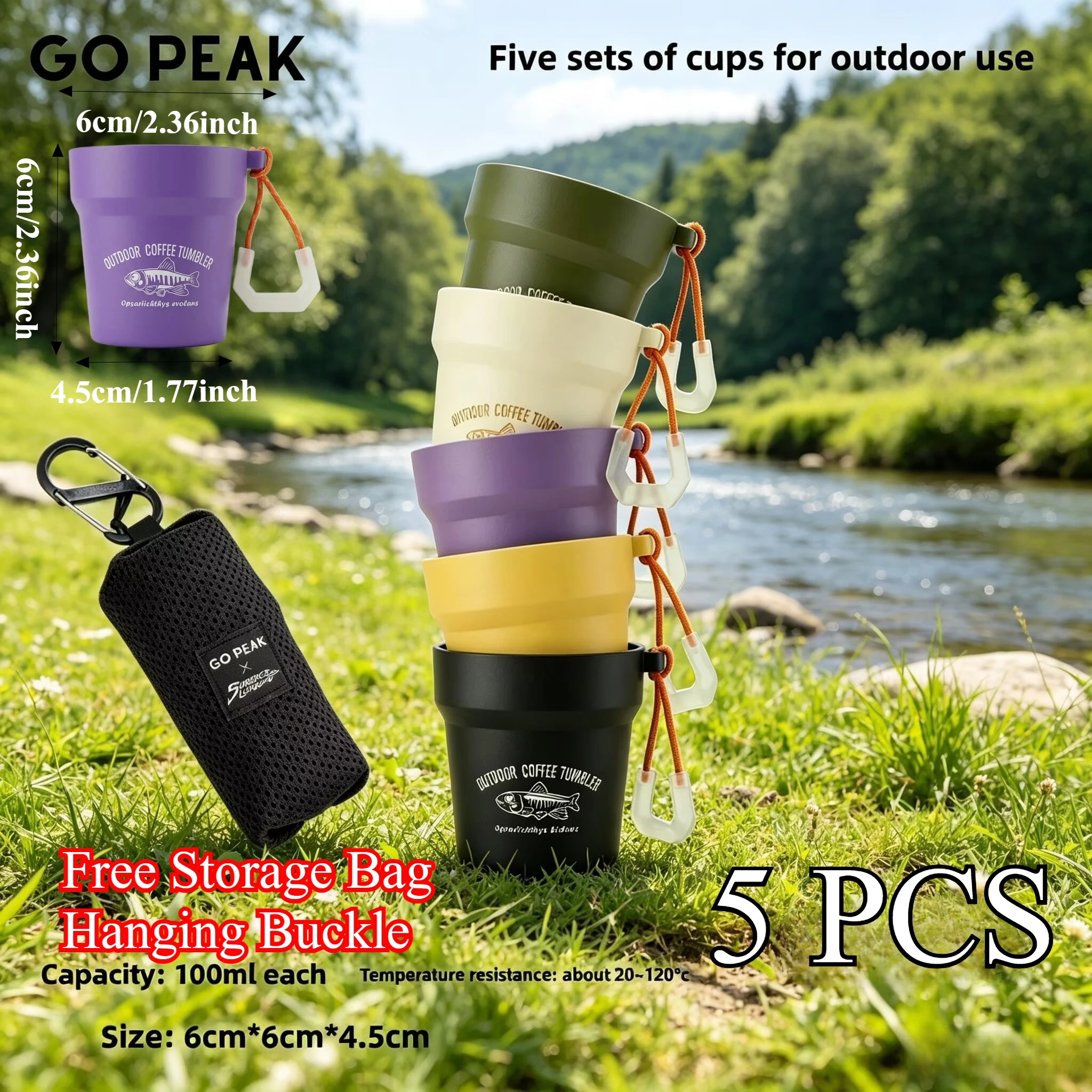 GO PEAK 5PCS Ultralight Campin - đánh giá và giá Coffee Equipment Travel Bag